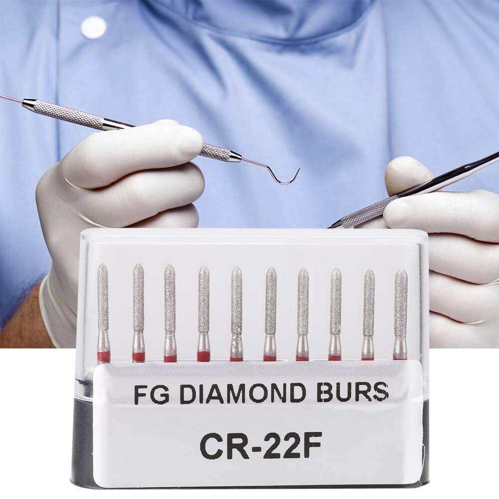 Qianmei 10 chiếc CR-22F Nha Khoa Inox 1.6mm Vòng Tay Cầm Nha Khoa Kim Cương Burs Mũi Khoan