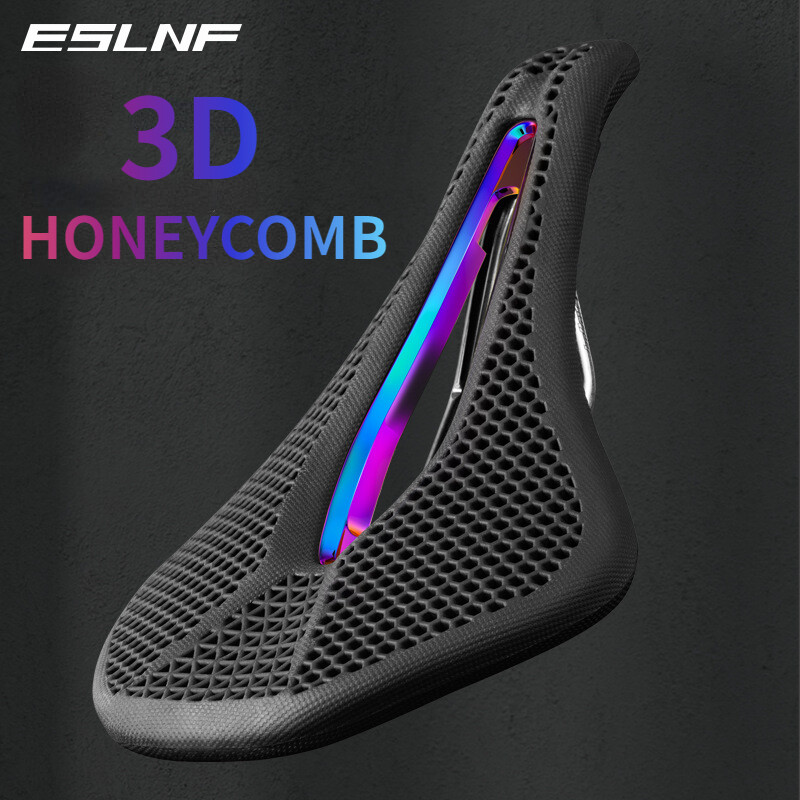 ESLNF 3D Yên Xe Đạp MTB yên ngựa 3D in hình tổ ong yên ngựa mũi ngắn yên xe đạp siêu thoáng khí Phụ tùng xe đạp