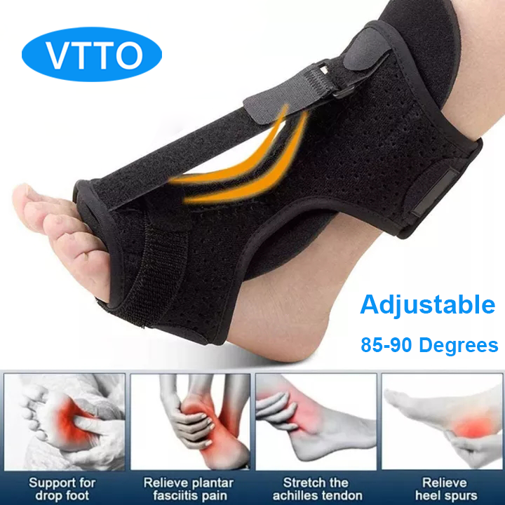 VTTO 1Pcs Foot Adjustable Drop Orthosis Foot Varus Valgus Plantar Fascia Fixed Foot Support Night Splints Pain Relief Ankle Support