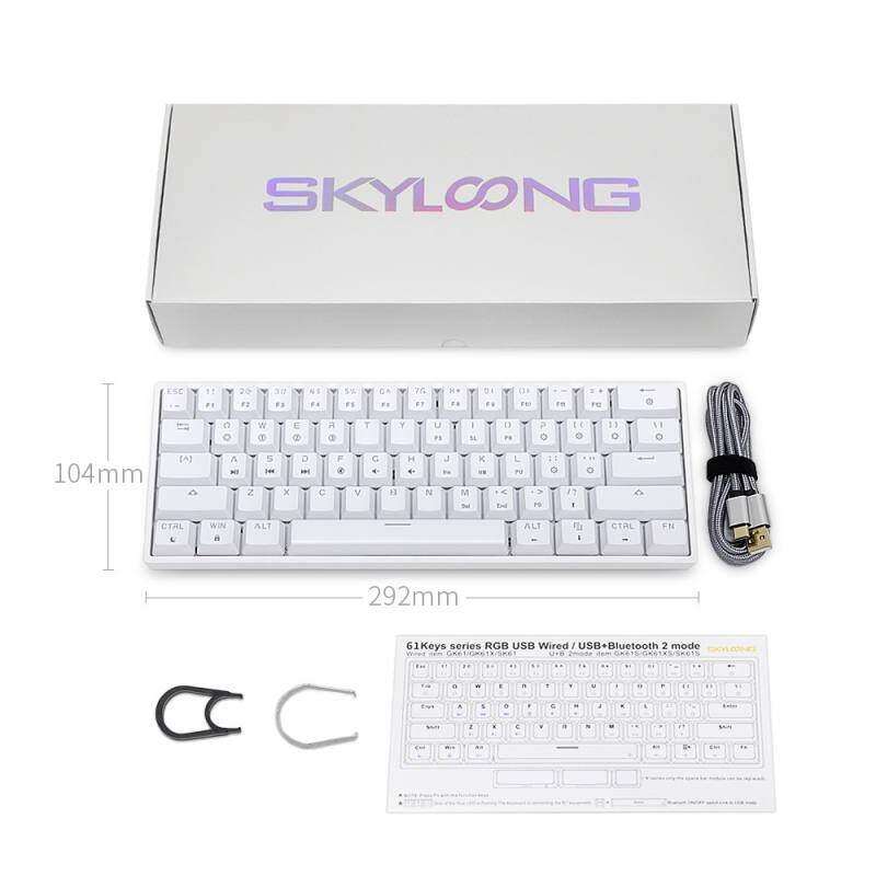 SKYLOONG Bàn Phím Cơ GK61 SK61 Bàn Phím Có Thể Lập Trình Đèn Nền LED RGB Nhiều Màu Chơi Game Có Dây Cho Máy Tính Để Bàn Máy Tính Xách Tay Bàn Phím Bluetooth Bàn Phím Chơi Game Miễn Phí Vận Chuyển
