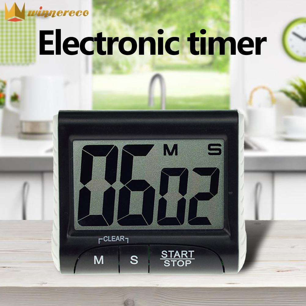 LCD Digital Kitchen Timer Cooking Count Up Countdown Alarm Magnet Clock ราคา 91 บาท*ส่งฟรี