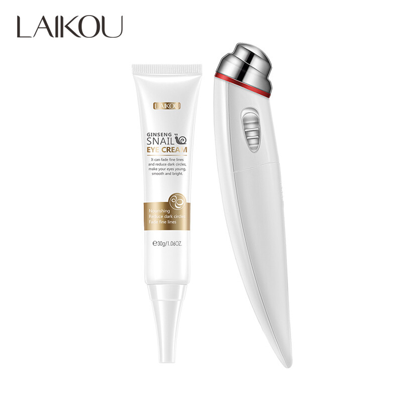 Laikou kem dưỡng mắt ốc sên nhân sâm bộ dụng cụ mát xa mắt giảm túi mắt chống lão hóa
