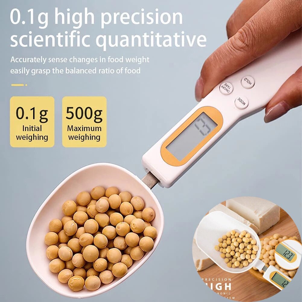 LCD điện tử kĩ thuật số cho nhà bếp quy mô 500g 0.1g đo thực phẩm Bột Muỗng cân điện tử mini cho nhà bếp công cụ cho sữa Cân cà phê
