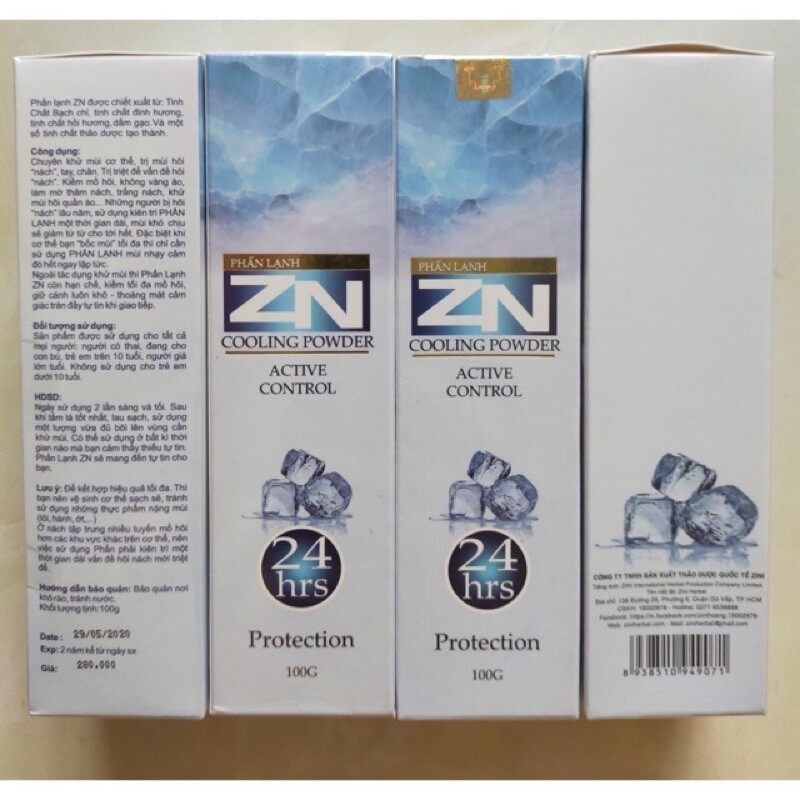 Phấn lạnh zn khử mùi cơ thể 100g