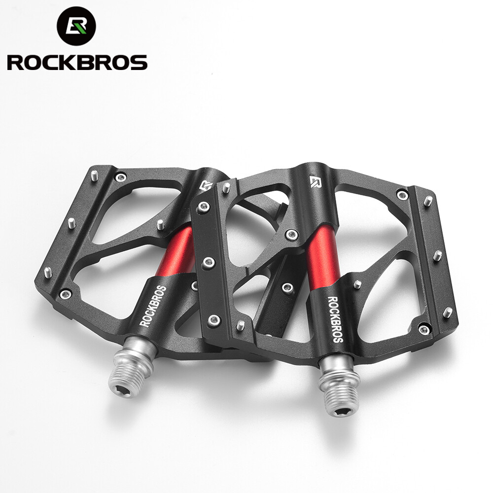 ROCKBROS Hợp kim nhôm siêu nhẹ Bàn đạp xe đạp Vòng bi kín Bàn đạp phẳng rộng 9/16 "Bàn đạp xe đạp đường MTB