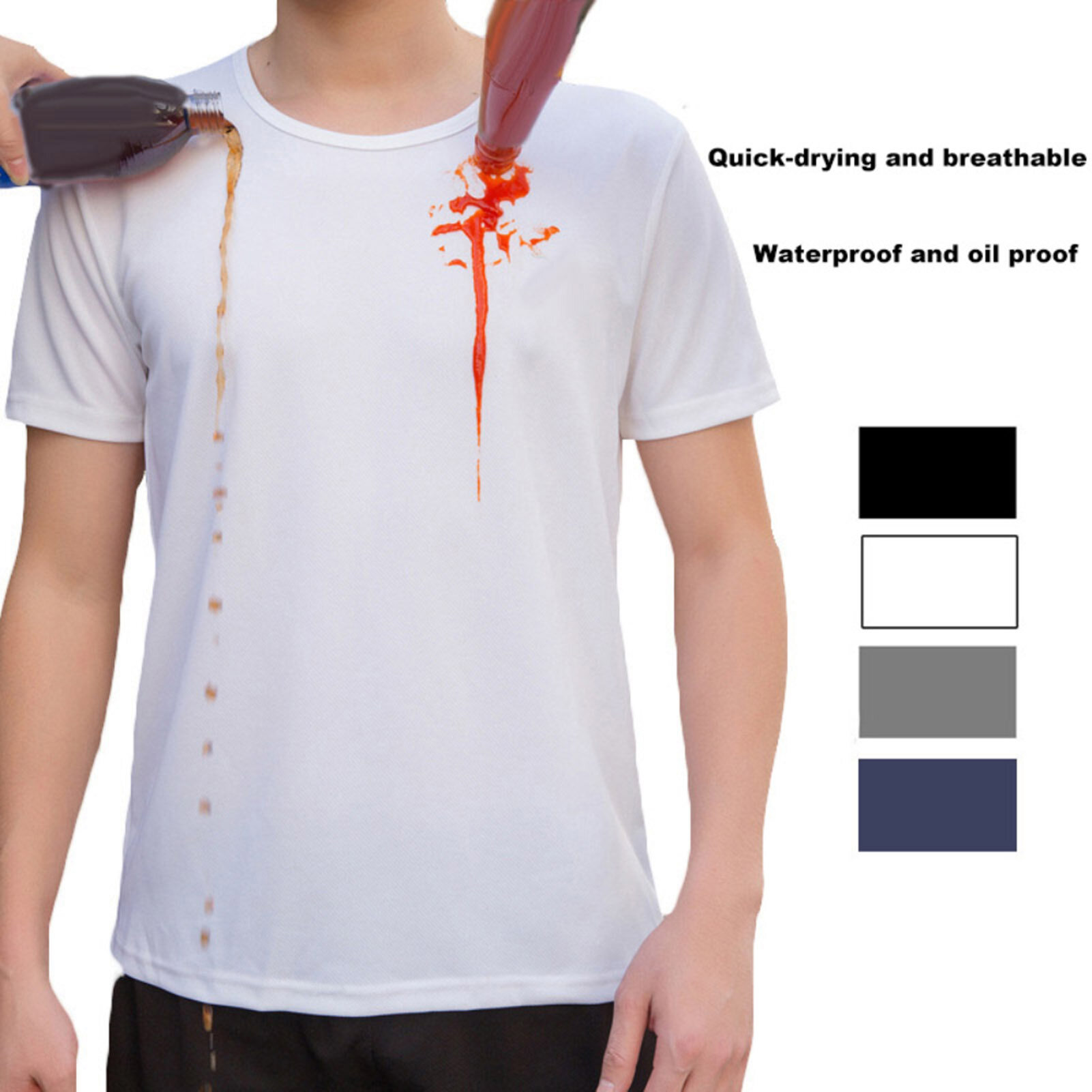 Spandex Shirts Anti Dirty Stain Proof Polyester Basic Layer Spandex Shirts for Sports Undershirt Lightweight Super