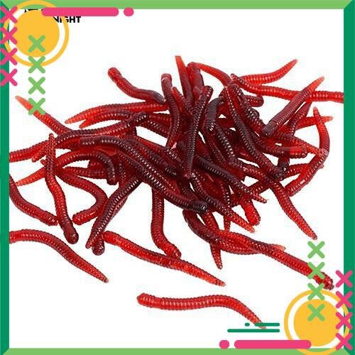Set 100 mồi câu cá giả hình giun đất