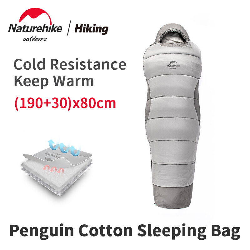 Naturehike Túi Ngủ Chim Cánh Cụt Siêu Nhẹ 6 ℃ ~-4 ℃ Túi Ngủ Mùa Thu Đông Bằng Cotton Giả Lông Vũ Cho Mẹ Cắm Trại