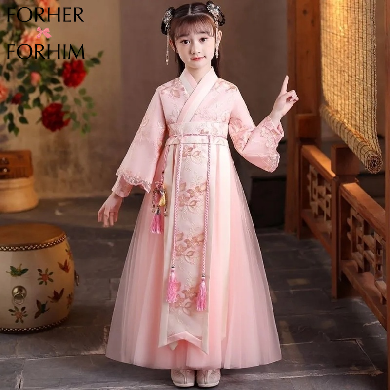 FORHER FORHIM Girls' Hanfu Chinese Style Dress hanfu for kids girl New Children's Tang Suit Princess Dress Super Fairy 汉服女装儿童 Style Skirt FH2388 ราคา 517 บาท*ส่งฟรี