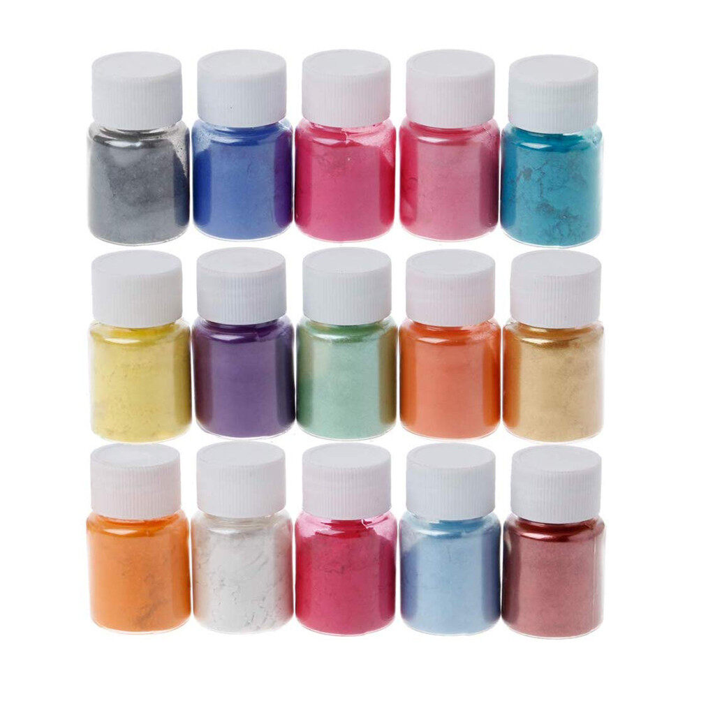 15 Màu Bột Thuốc Nhuộm Nhựa Epoxy Ngọc Trai Tự Nhiên Micas Bột Màu