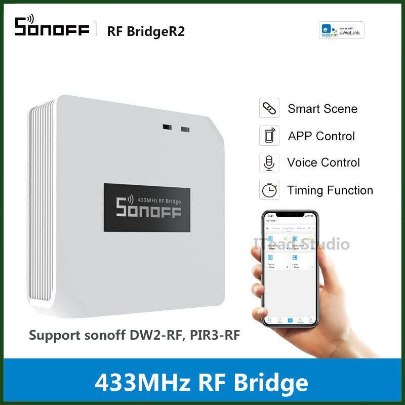 SONOFF RF Bridge R2 433MHz Smart Bridge Gateway eWeLink APP Wireless Remote Control Smart Home Hub, Support Sonoff Remotes DW2 RF PIR3 RF Sensors【Low price wholesale