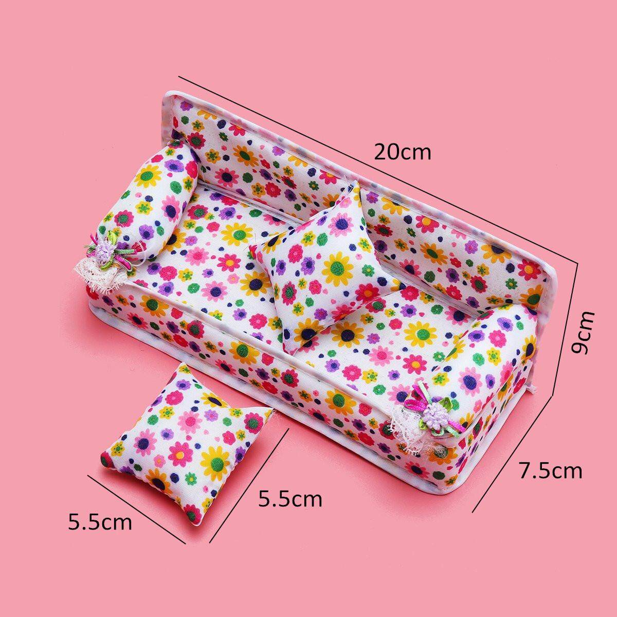 Generic Barbie Doll House Furniture Living Room Pink Sofa Bed Dressing Table Hanger Set Best