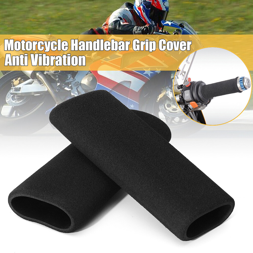 Pair Motorcycle Handlebar Grip Covers Anti-vibration Anti