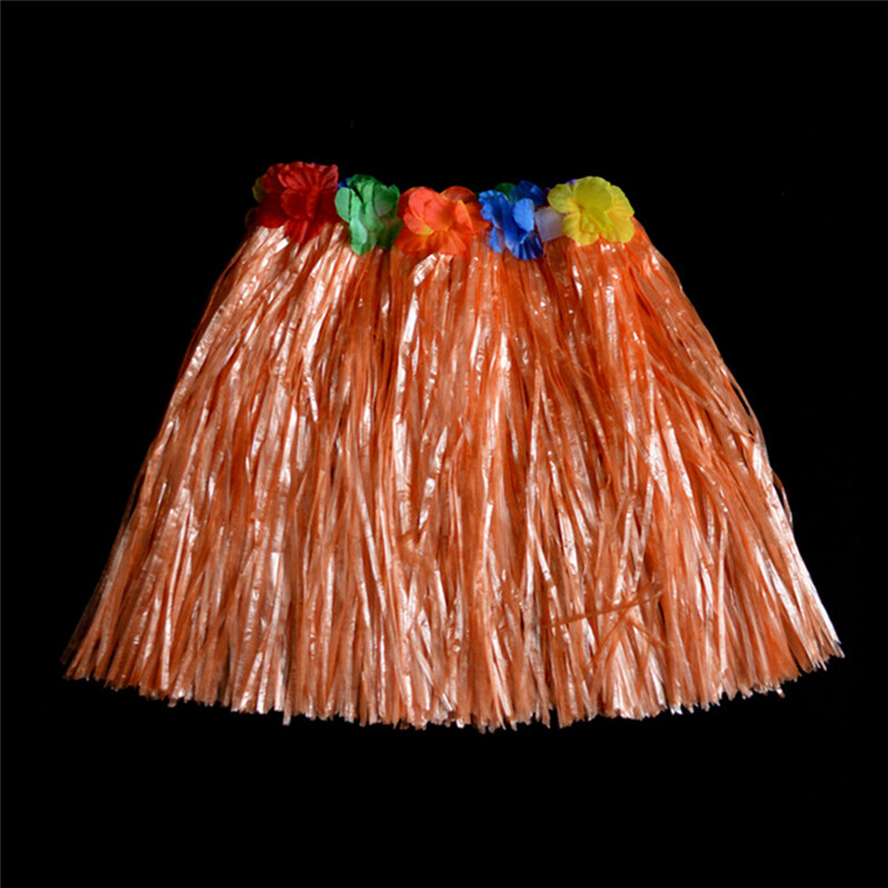 Nine percent Kids Boys Girls Hawaiian Hula Grass Beach Skirt Flower Wristband Party Dress Hot