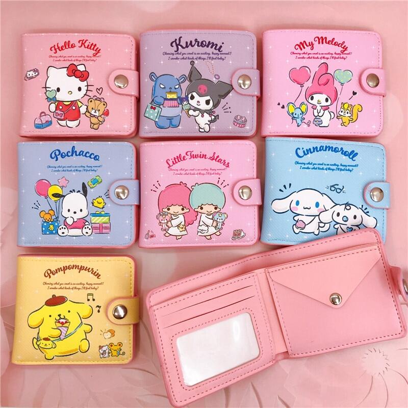 Sanrio Wallet for Women Hello Kitty Cinnamoroll My Melody Kuromi Anime