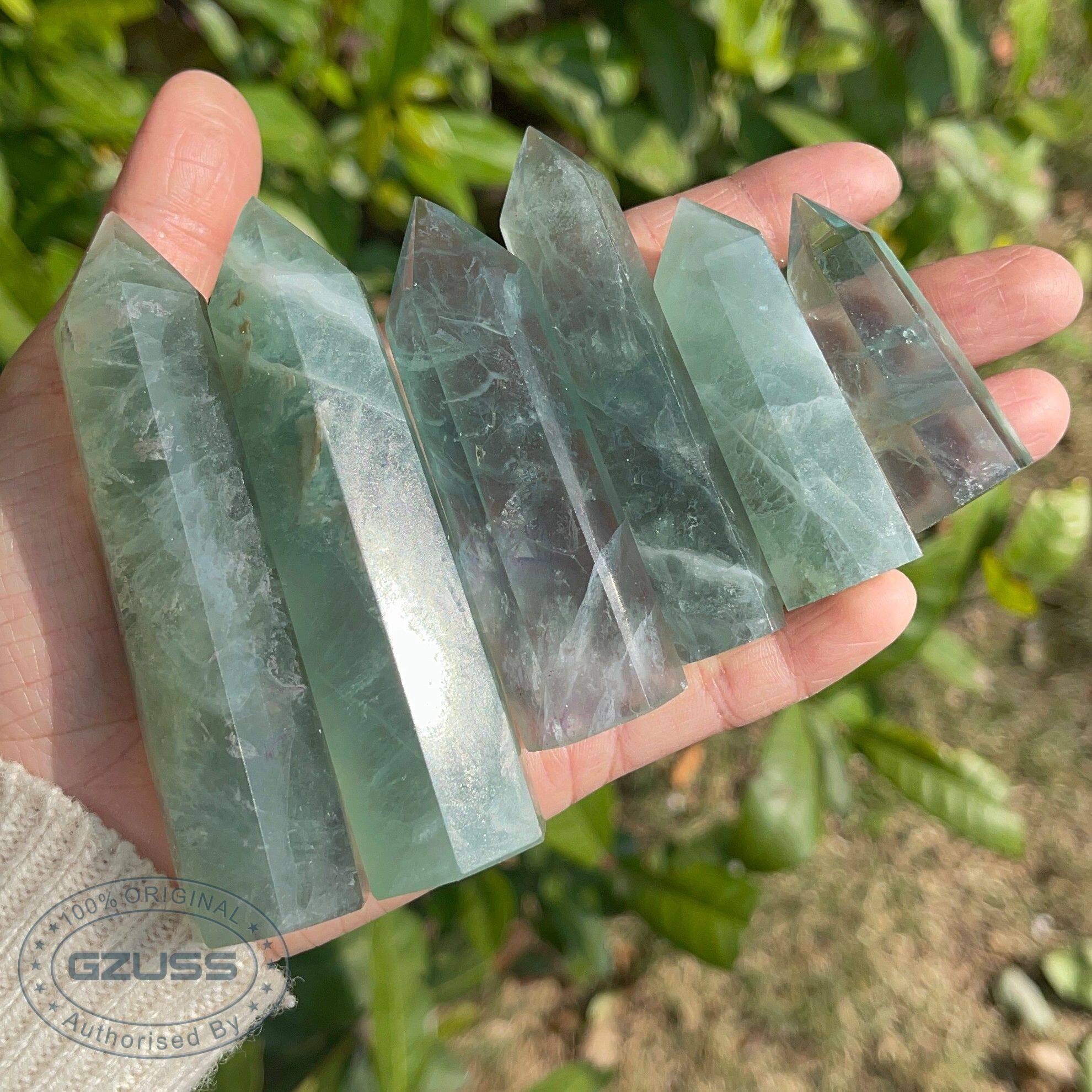 Green Fluorite Point - Fluorite Crystal - Rainbow Fluorite Crystal - Fluorite Tower - Rainbow Fluori