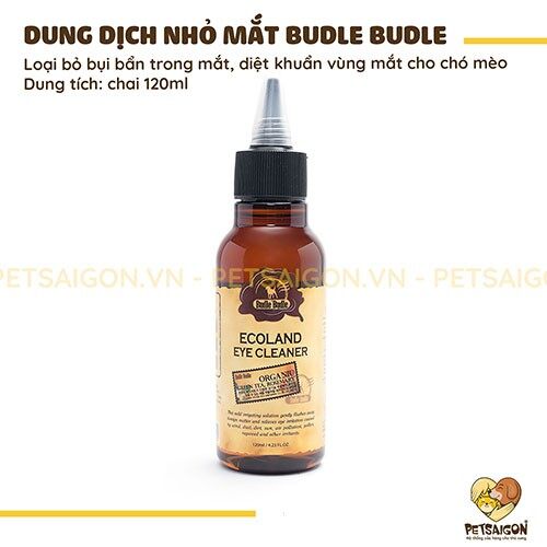 Dung dịch nhỏ mắt budle budle cho chó mèo 120ml