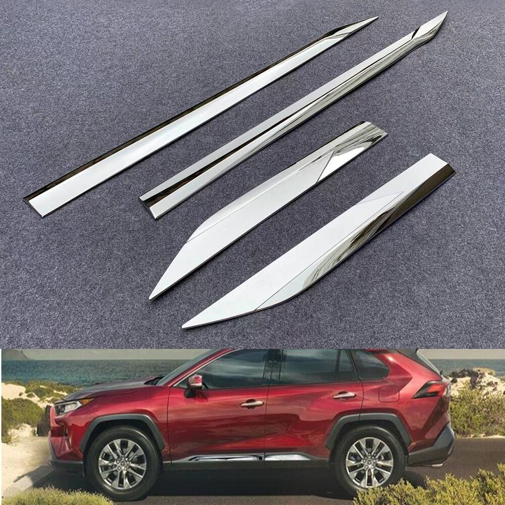 Dreamseek ABS Chrome Door Body Side Line Cover For Toyota RAV4 2013-2018 Exterior Molding Styling Strip Trim Guard 