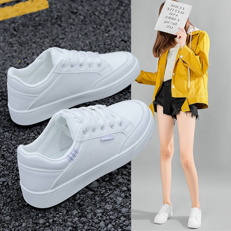 TOFASHIONS White Shoes Sport Women Sneakers Fashion Korean Style Running New Casual All-match INS Top Non-slip Breathable High-quality Sport Shoes On Sale kasut sports perempuan 22011801