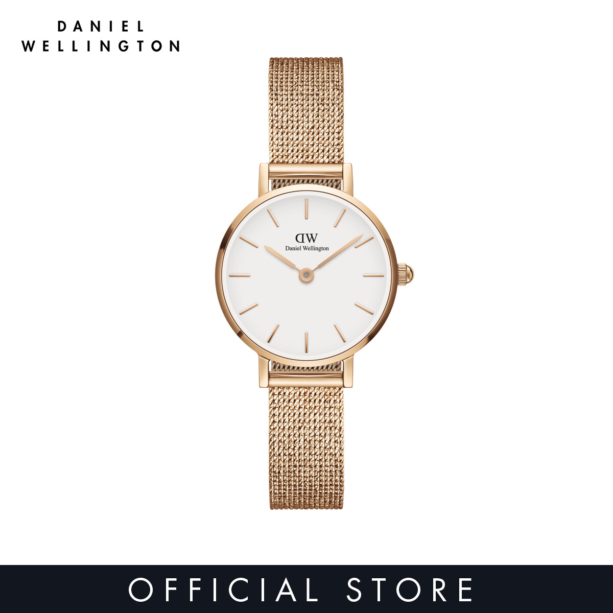 Daniel Wellington Petite Pressed Melrose 24mm Rose gold with White