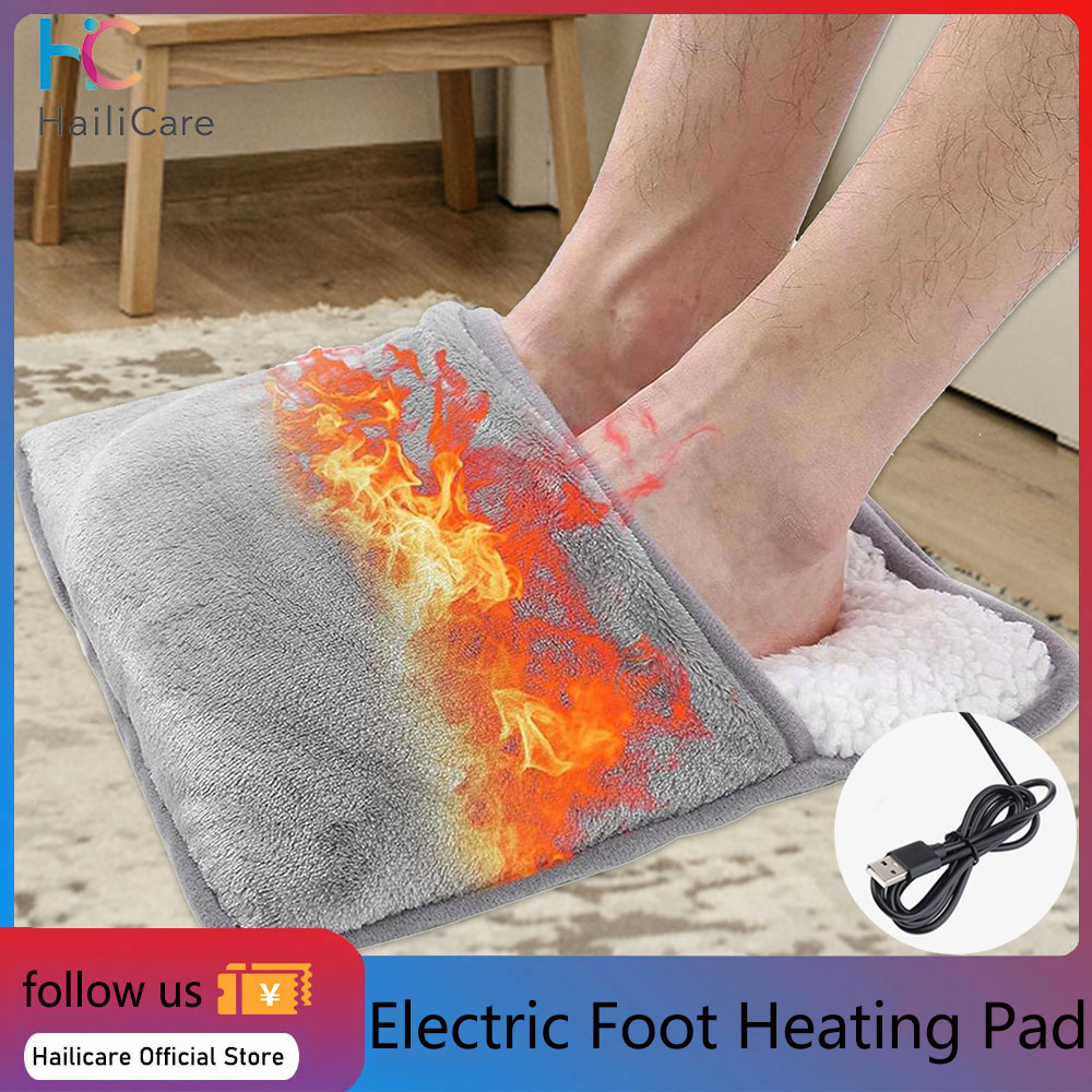Hailicare phổ làm nóng bằng điện Tấm lót chân flannel có thể giặt được hộ gia đình ấm chân nước nóng vải nhung mềm mại Chân Thảm ấm mùa đông USB cắm trực tiếp