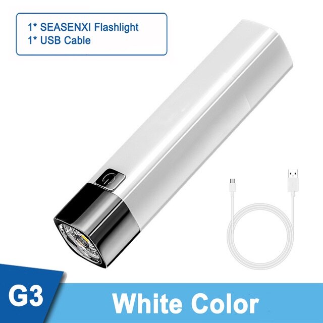 Mini Flashlight USB Rechargeable Outdoor Small Flashlight Walking Portable Household Lighting Flashlight