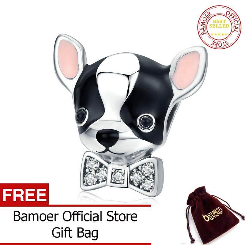 BAMOER Charm Hình Chó Chihuahua Vòng Tay & Vòng Đeo Tay Bằng Bạc 925 Nguyên Bản Phù Hợp Trang Sức Bạc Ý 925 SCC1310
