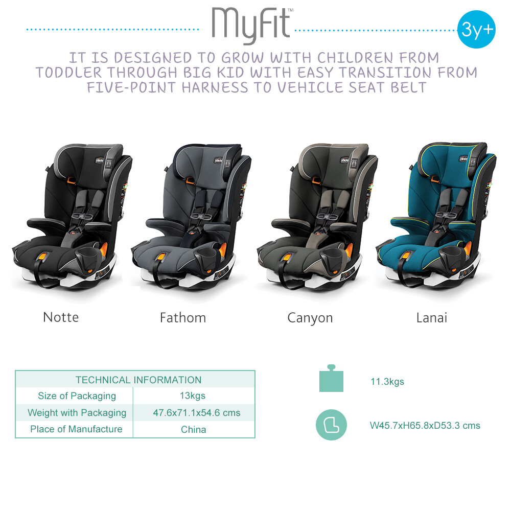 chicco myfit dimensions