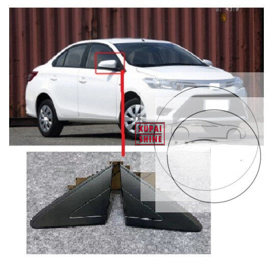 xps FOR TOYOTA VIOS 2014 2015 2016 2017 Rearview Mirror Triangle Cover