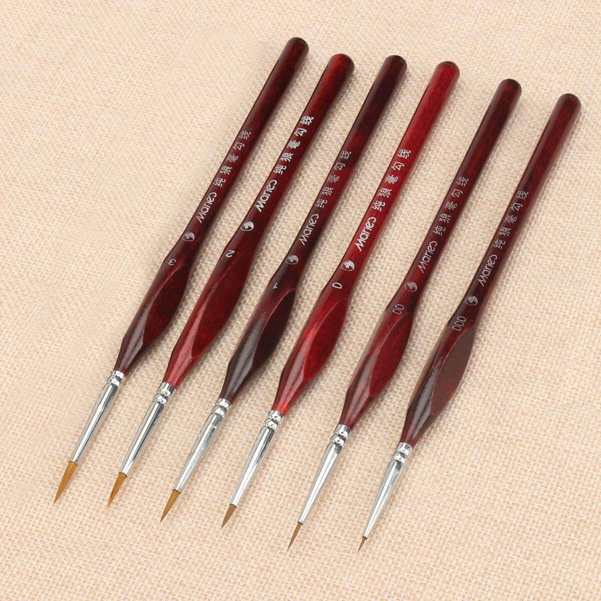 Generic 6PCS Paint Brush Set Professional Sable Hair Detail 6 Miniature