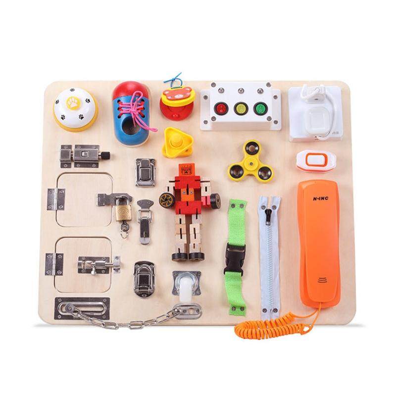 Busy Board for Toddlers Sensory Board Wooden Busy Board for Kids