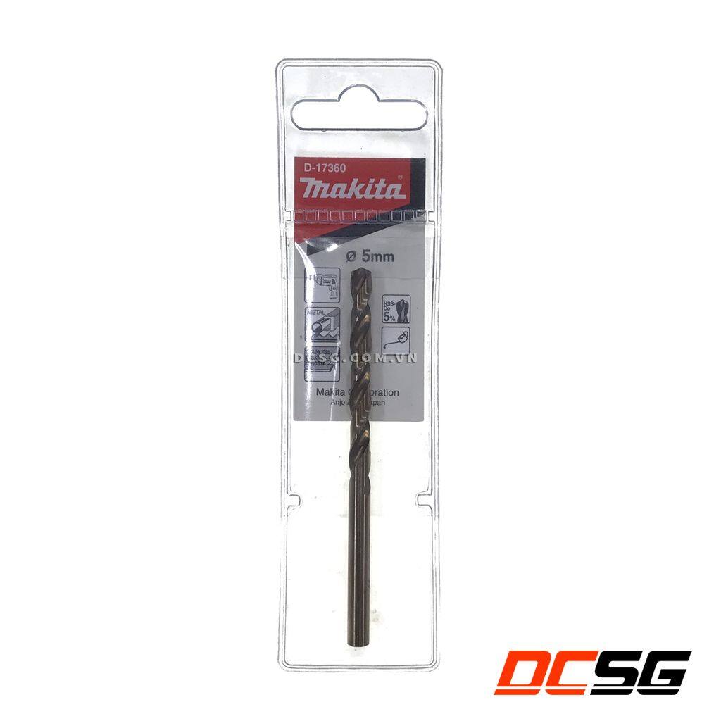 Mũi khoan inox hss-co 5% 5.0x86mm makita d-17360