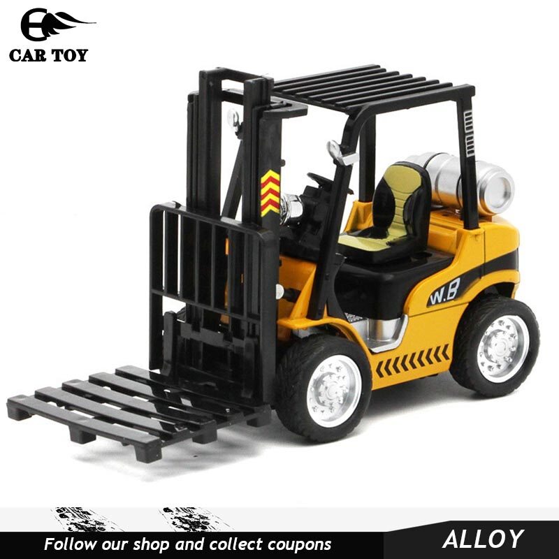 Xe đồ chơi kim loại di động xe đồ chơi hợp kim xe đồ chơi mô hình 1:32 con lăn xe tải xe nâng xe nâng bộ đồ chơi xe nâng
