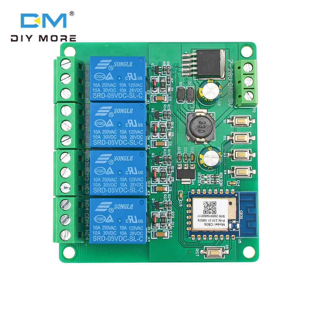 Diymore mô đun rơle wifi bốn chiều tuya, công tắc thông minh điều khiển ứng dụng điện thoại di động