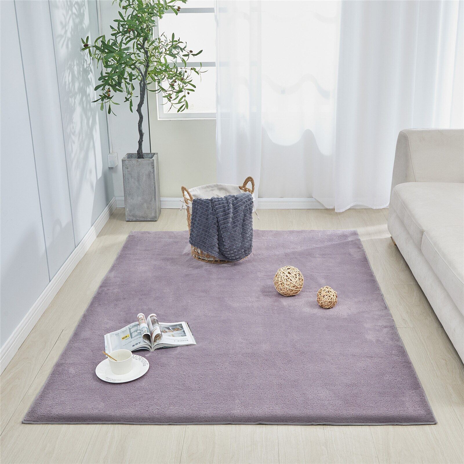 [T CP2]Căn phòng ngủ của Nordic Fluffy Thảm for Bedroom Living Room Large cỡ Plush Anti-slip Sofy Door giáp với White Children's Ruges for Room Floor Match