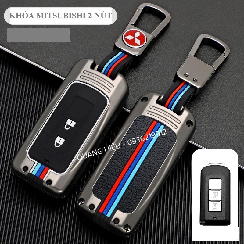Vỏ Ốp Bảo Vệ Chìa Khóa Mitsubishi Xpander, Outlander, Attrage, Mirage Hợp Kim Cao Cấp 2 Nút