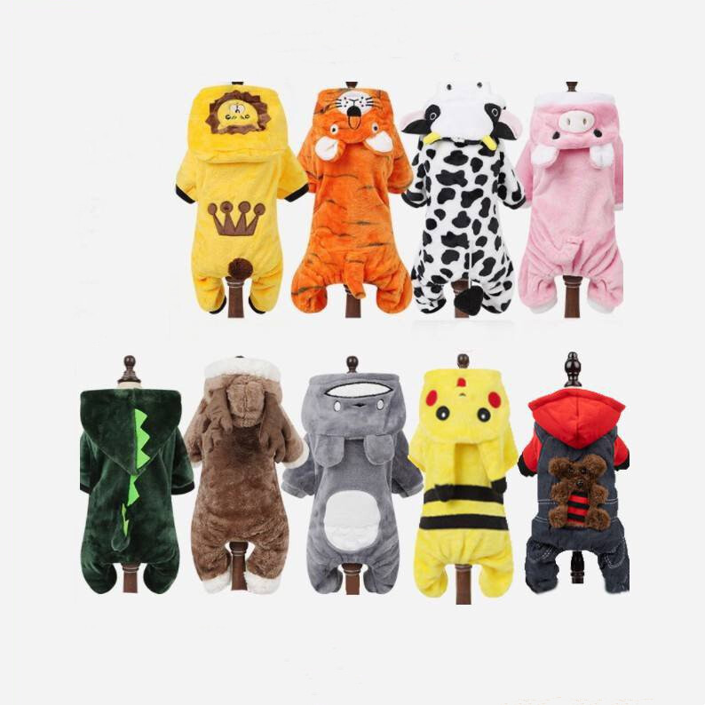 Dog Clothes Dinosaur Stitch Hooded Sweater Dog Costume Pet Cute Clothes