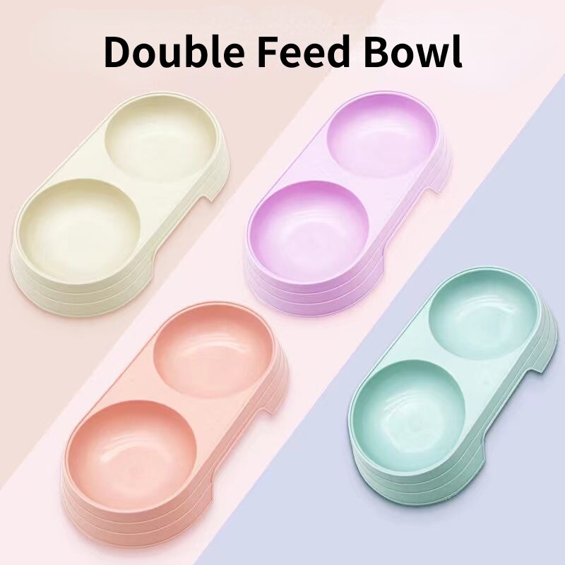 Bát cho mèo đôi bát bát cho Mèo Macaron màu kẹo thức ăn bát bát ăn cho thú cưng