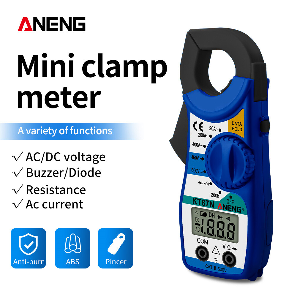 Aneng KT87N Mini Đồng Hồ Kẹp Kỹ Thuật Số AC/DC Điện Áp AC Hiện Tại 600 V Rms Thật Điện Dung Vạn Năng Điện Tester Megger
