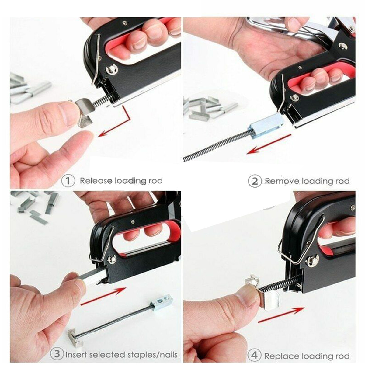 Generic 3 In 1 Heavy Duty Stapler 600 Nails Upholstery Stapler Tacker