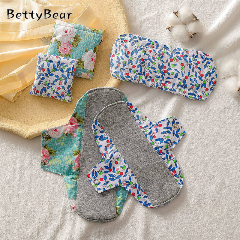 [Betty Bear] Miếng lót chăm sóc kinh nguyệt kháng khuẩn tái sử dụng mới cho bà mẹ nữ người cao tuổi vải cotton có thể giặt được không thấm nước Băng vệ sinh thoáng khí cho bé gái