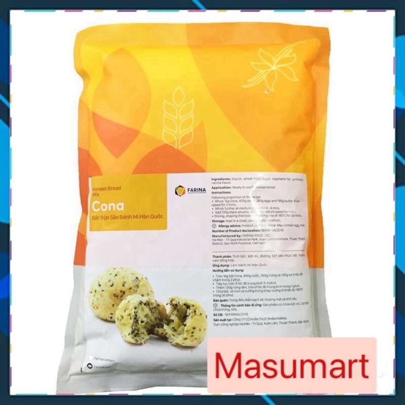 Bột trộn sẵn bánh mỳ Hàn Quốc Farina Cona 1kg