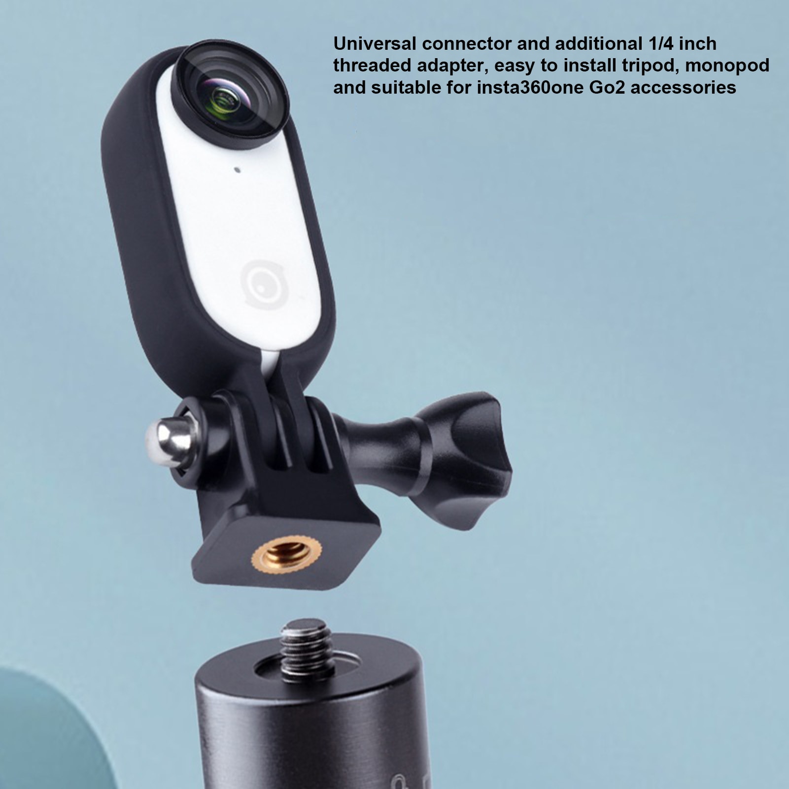 Bộ chuyển đổi ren 1/4 gắn khung bảo vệ 2 trong 1 cho insta360 go 2 bộ ổn định giá đỡ góc có thể điều chỉnh cho insta360 go2 phụ kiện