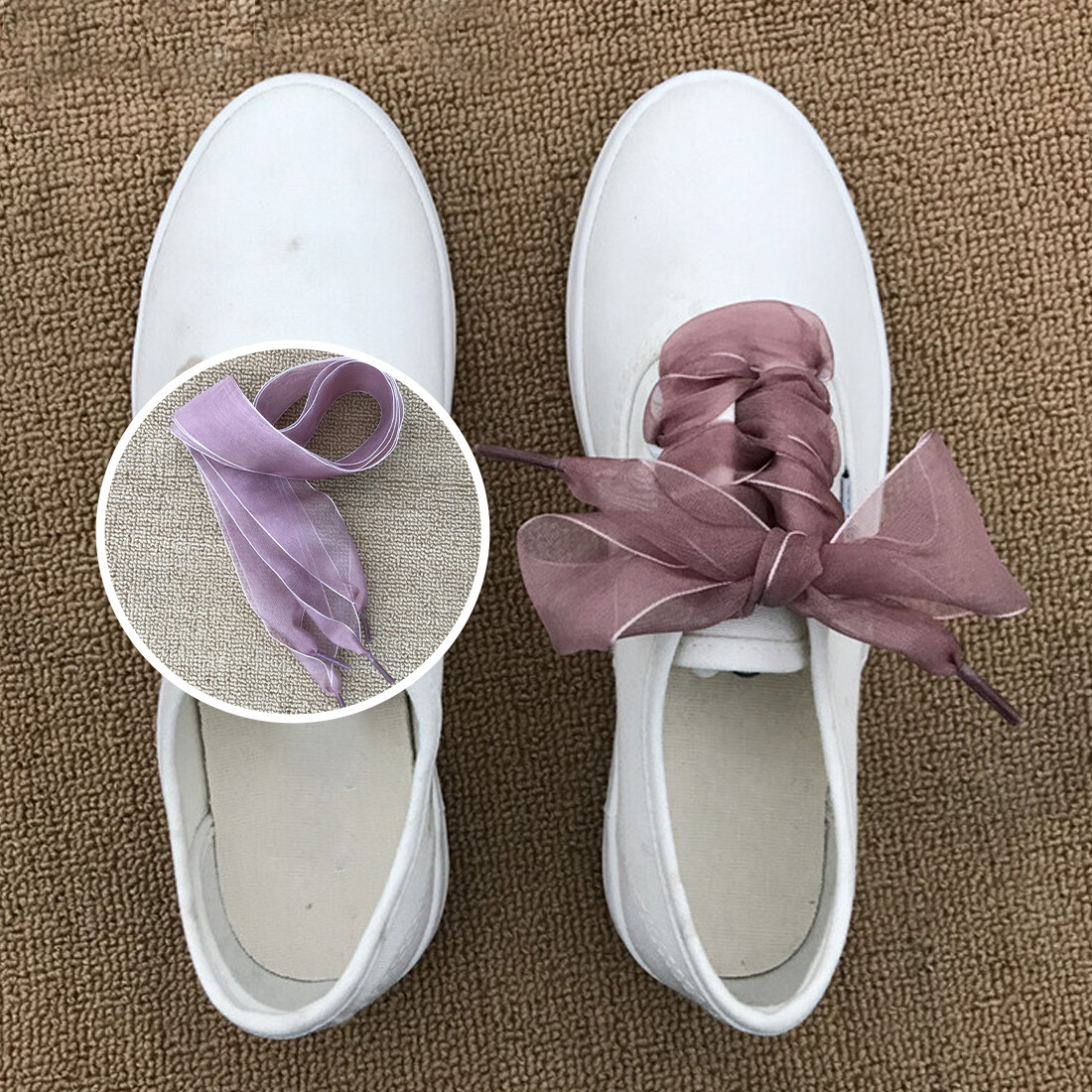 1 cặp 110cm Organza dây giày phụ nữ Bow Giày dây Sneakers Giày Thể Thao Ren phẳng lụa satin Ribbon Giày Vải dây giày