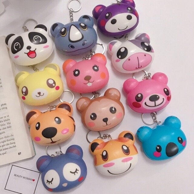 Móc Khoá Squishy Thơm Hình Thú Cute