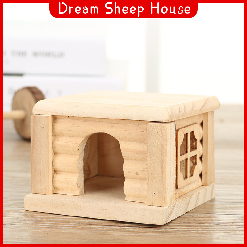 Hamster nhà gỗ với cửa sổ có thể tháo rời Top tay nghề cao hideout House playpen Nguồn cung cấp thú cưng nhỏ