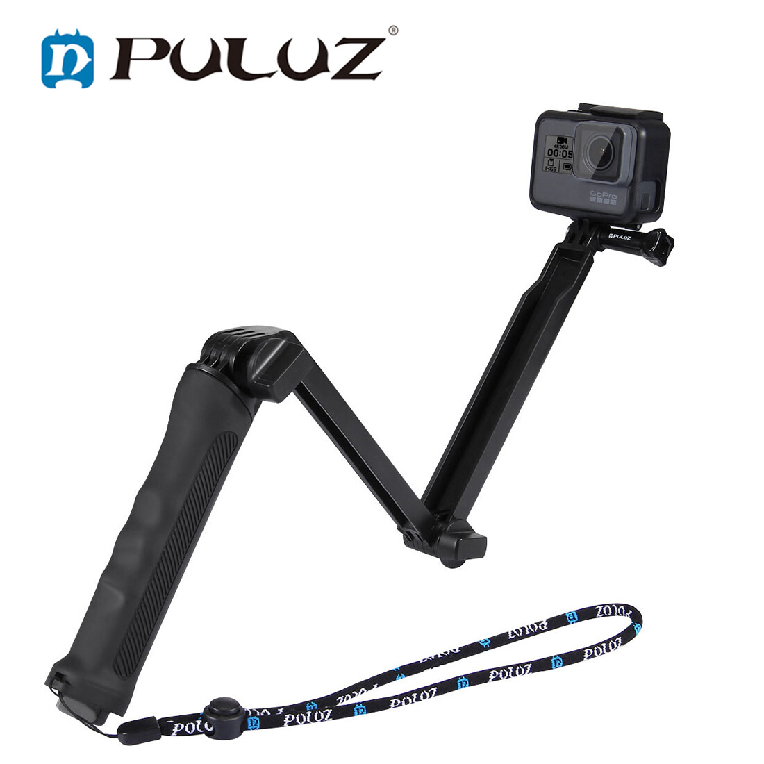 PULUZ 3-Cách Grip Có Thể Gập Lại Multi-Chức Năng Ảnh Tự Sướng Dính Mở Rộng Monopod Với Tripod Cho Gopro HERO10 GoPro9 Đen/HERO8 Đen/HERO7 /6 /5, DJI Osmo Hành Động, xiaoyi Và Các Camera Hành Động Khác, Chiều Dài: 20-58Cm