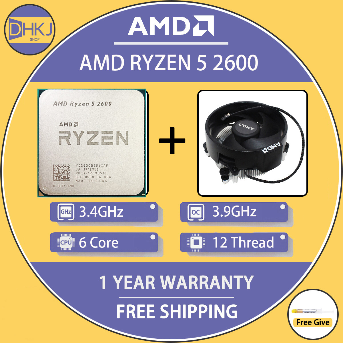 Aliexpress Amd Ryzen 2600 Computer Processors Amd Amd Ryzen 2600