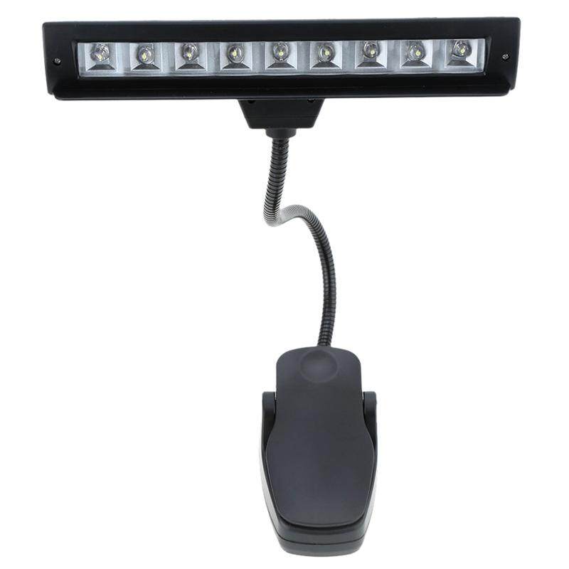 9 LEDs LED Reading Lamp Reading Light Desk Clip Lamp for Piano music score stand Black