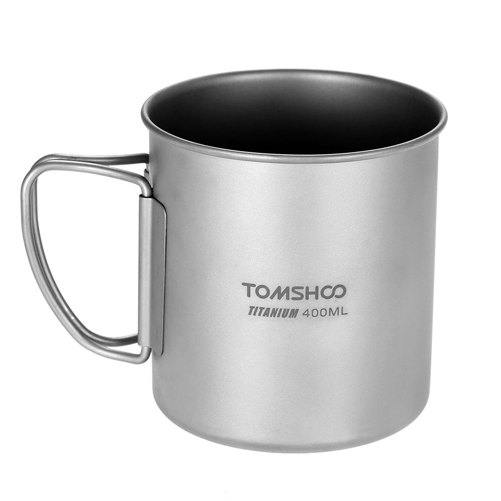 【Big-promotion】 bolrmo TOMSHOO Cốc Titan Cốc Nước Cốc Cắm Trại Bằng Titan 300/400/420Ml Bộ Đồ Ăn Cốc Nước Chịu Nhiệt Kèm Túi Dụng Cụ Nấu Ăn Ngoài Trời